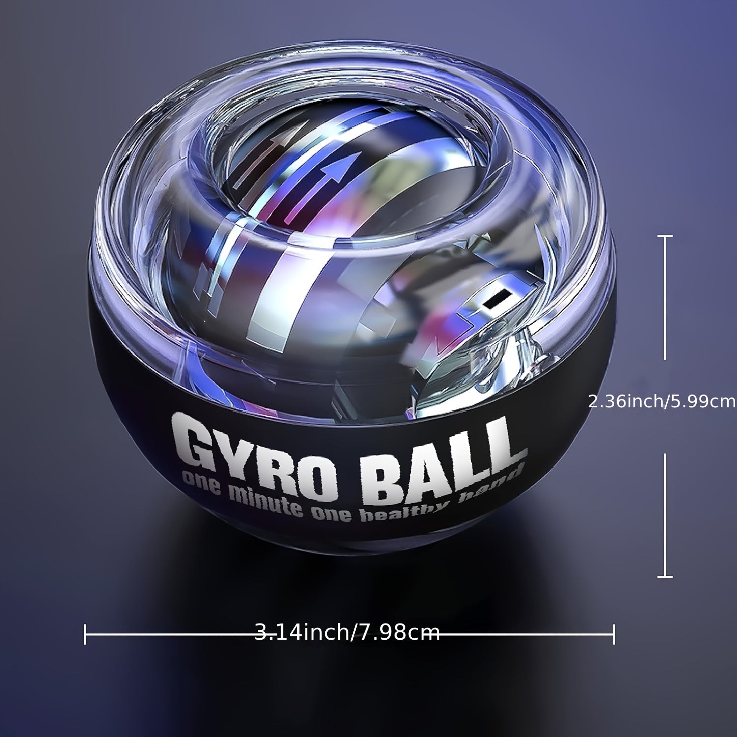 Gyroball, entraîneur de force pour poignets, bras et doigts, portable et durable, idéal pour les exercices musculaires et de rééducation.