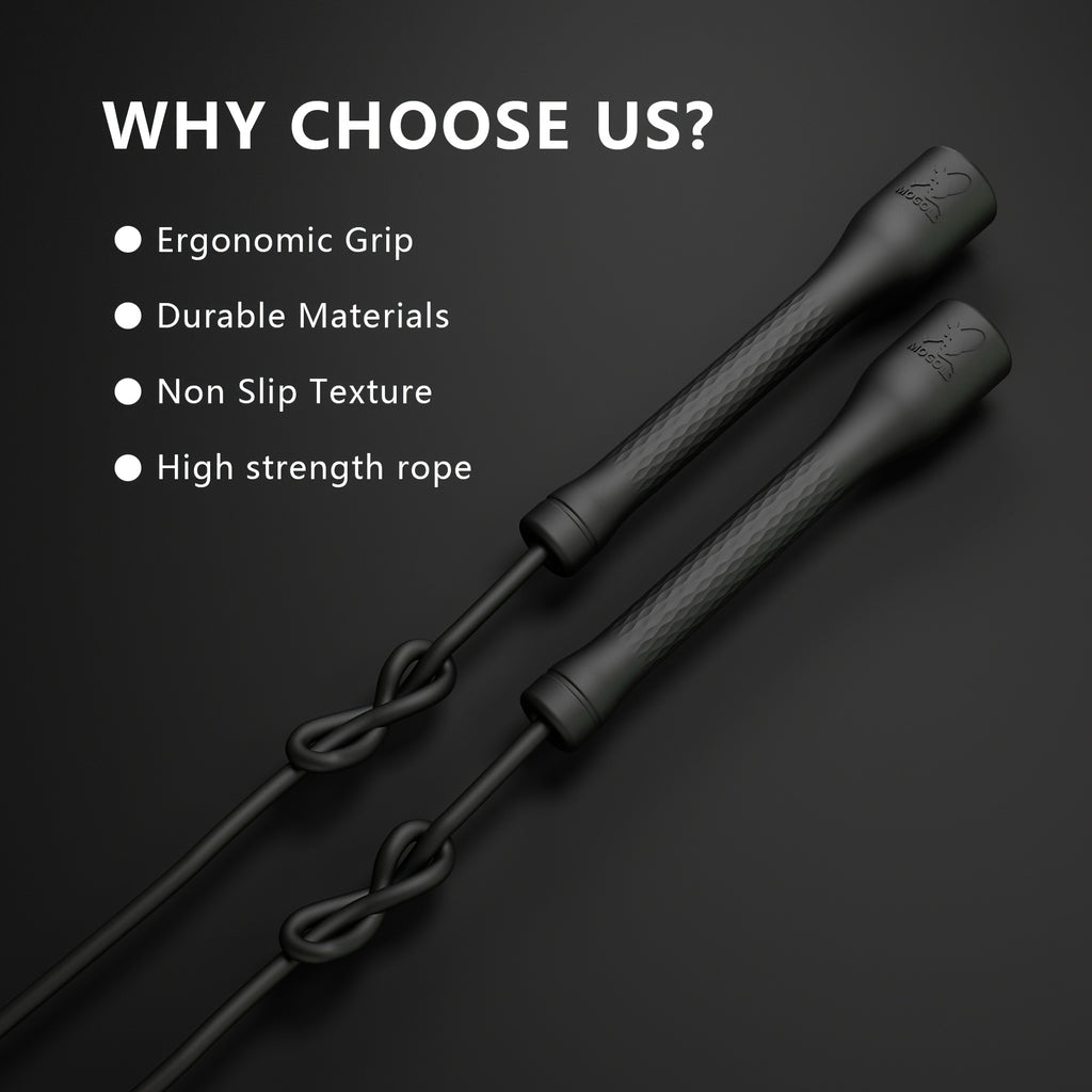 Corde à sauter de fitness réglable, conçue pour l’entraînement intensif, offrant mouvement fluide, résistance anti-nœuds et performance polyvalente pour tous les sportifs.