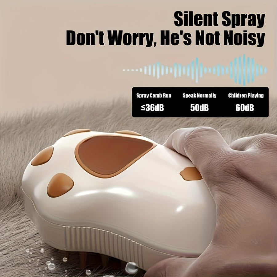 Brosse électrique 4-en-1 pour animaux. Outil de toilettage, élimine poils morts, démêle et hydrate, adapté aux poils courts et longs.