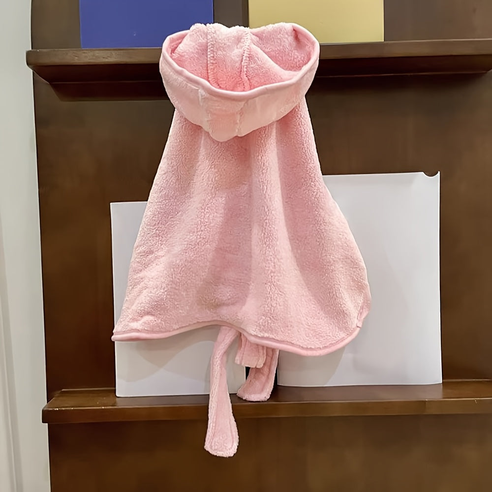 Ultra-Absorbent Microfiber Pet Bathrobe for Small to Medium Dogs &amp; Cats - Quick Dry, Soft, All-Season Comfort with Secure Hook-and-loop Fastener Closure