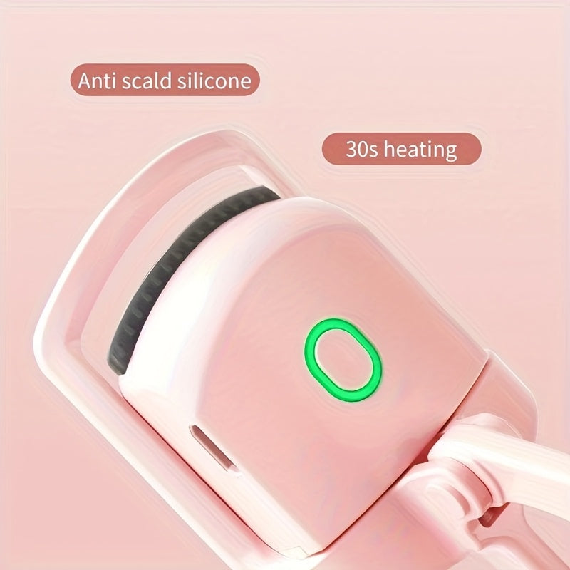 Recourbe-cils électrique 2-en-1, rechargeable USB, chauffe rapide, design moderne, pour des cils parfaitement courbés, idéal maison et voyage.