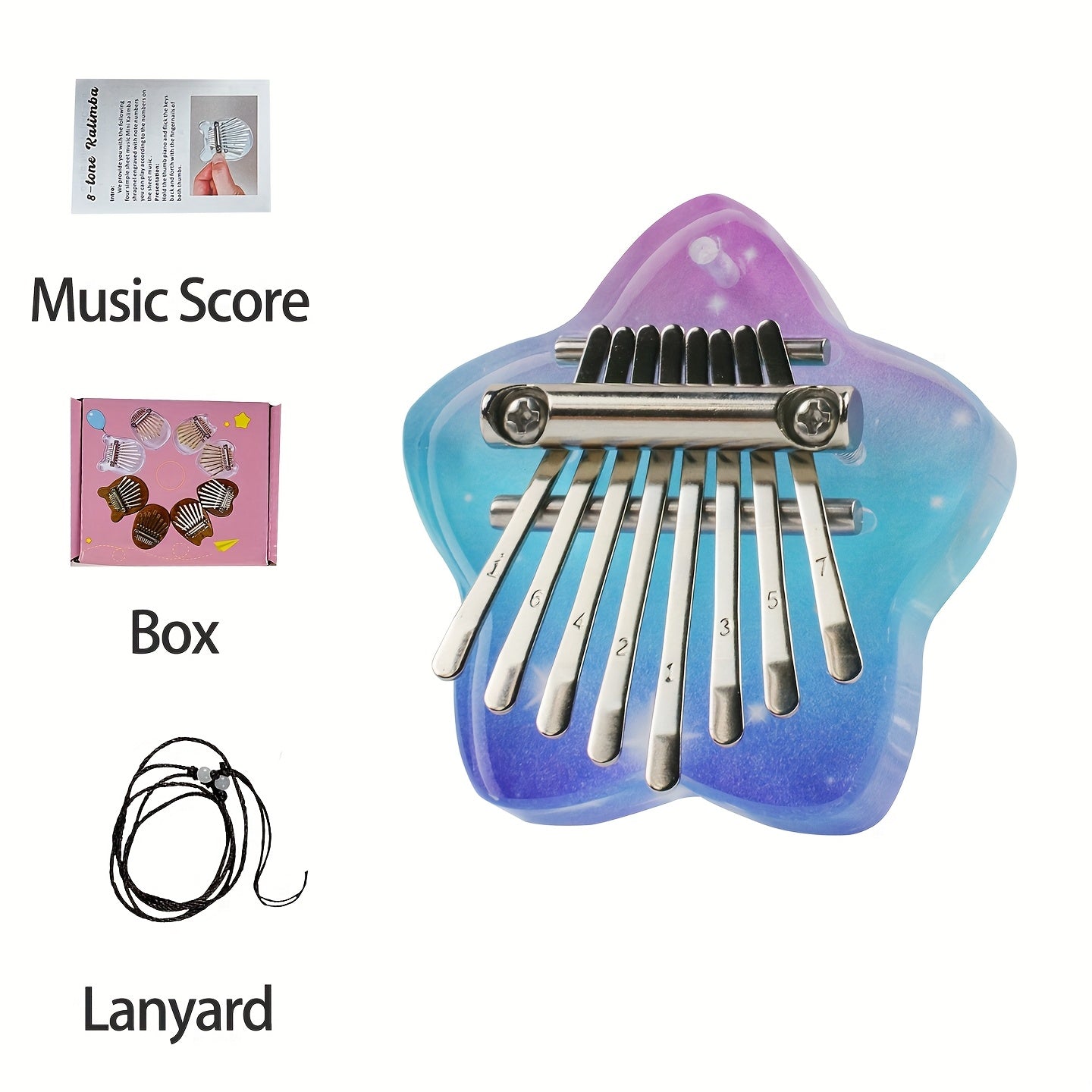 Kalimba huit tons de haute qualité, piano à doigts, instrument musical pour 14 ans et plus, idéal fêtes et cadeaux.