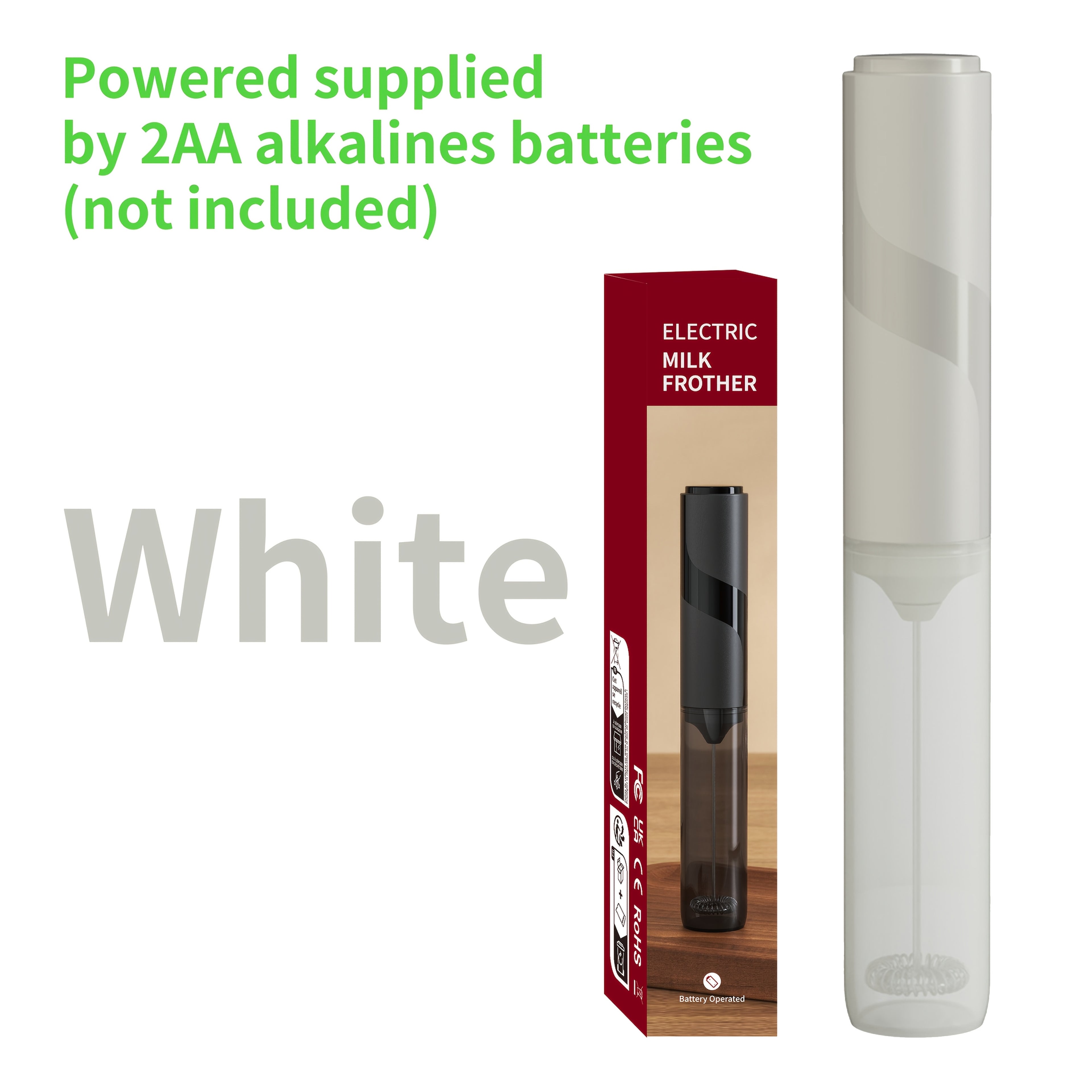 CLITON Electric Handheld Milk Frother with Storage Sleeve - Portable - Milk Shaker Suitable for Latte, Cappuccino, Protein Smoothies - Compact Milk Mixer with Froth Enhancer, Ideal for, Travel &amp; Gifts