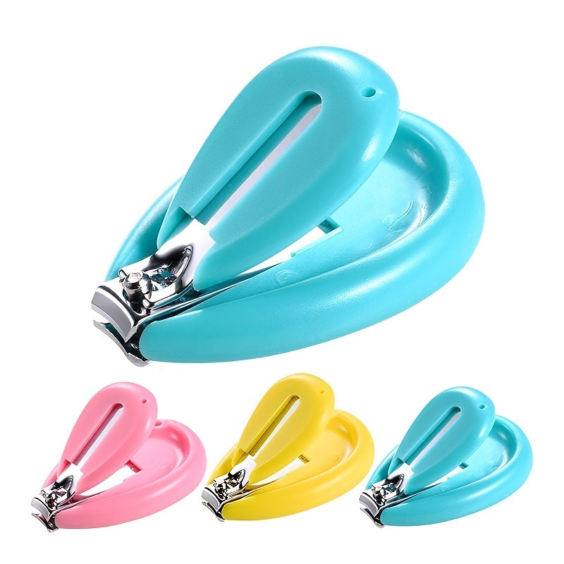 Coupe-ongles en acier inoxydable bleu, sûr et facile à utiliser, adapté pour enfants et adolescents.