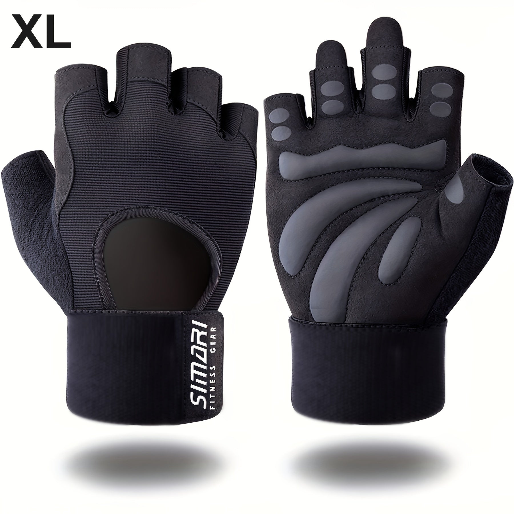 Paire de gants de fitness avec support poignet et paume complète, offrant grip renforcé pour musculation, entraînement et sports indoor/outdoor.