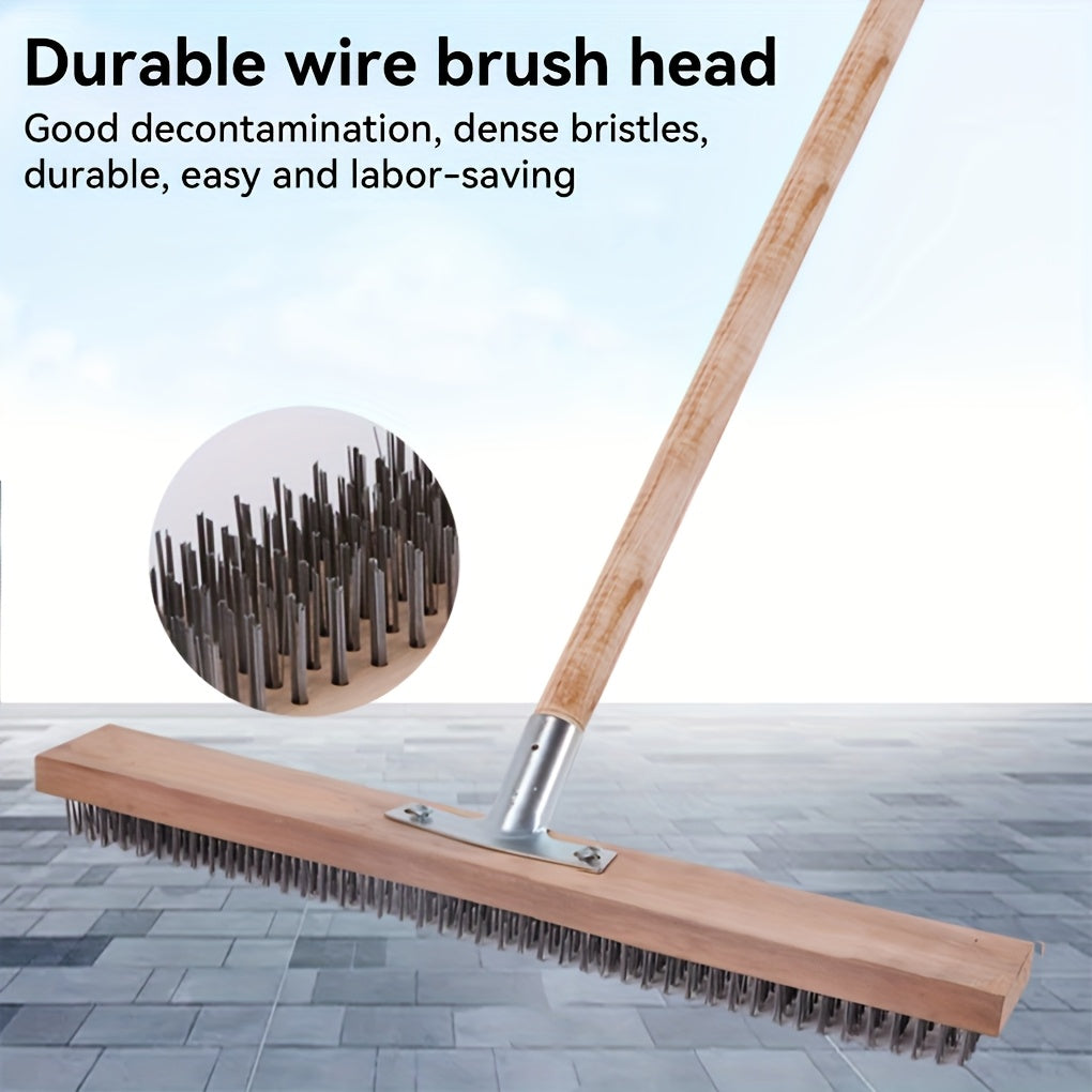 Heavy Duty Wire Floor Brush with Metal Bristles - Manual Cleaning Tool for Efficient Moss &amp; Debris Removal, Sturdy Iron Construction for Metal Surfaces &amp; Garden Cleaning, Durable Garden Cleaning Brush, Garden Cleaning Brush,