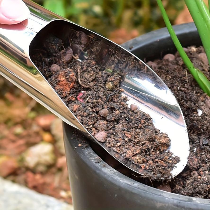Durable Stainless Steel Bucket Shovel - Perfect for Succulents, Seedlings &amp; DIY Potted Plants | Essential Home Gardening with Smooth, Reflective, Shovel
