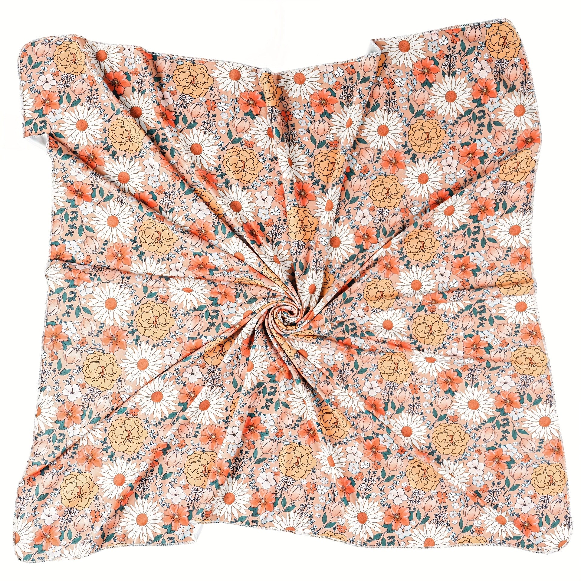 CINCOBEBÉ Newborn Swaddle Blanket &amp; Hat Set - Soft Polyester Baby Wrap with Floral Pattern, Machine Washable, Includes Headband &amp; Monthly Card, Perfect Gift for Boys and Girls, Newborn Essentials|Floral Pattern Blanket|Polye