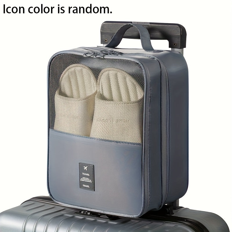 Travel Shoe Storage Bag - Hanging Organizer, Large Capacity, Multi-Functional, Machine Washable, Space-Saving Luggage, Durable Polyester with Multiple Compartments for Shoes and Accessories, Suitable for All Seasons (Spring,