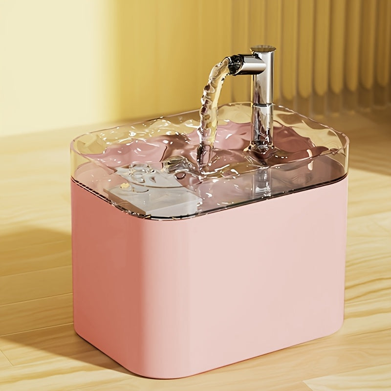 1.5L Automatic Gravity-Fed Cat Water Dispenser with Spout & Flowing Water System , Low Voltage (36V) Operation, Modern Design with Clear Durable Reservoir & Base - Ideal for Multi-Cat Households, Easy Installation, Hygienic P