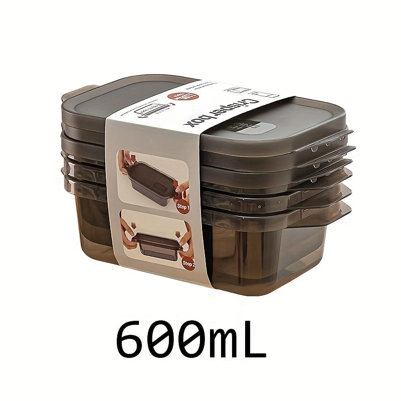 3psc Thickened Transparent Sealed Fresh-Keeping Box Rectangular Freezer Storage Container Plastic Microwave Food Grade Storage Box