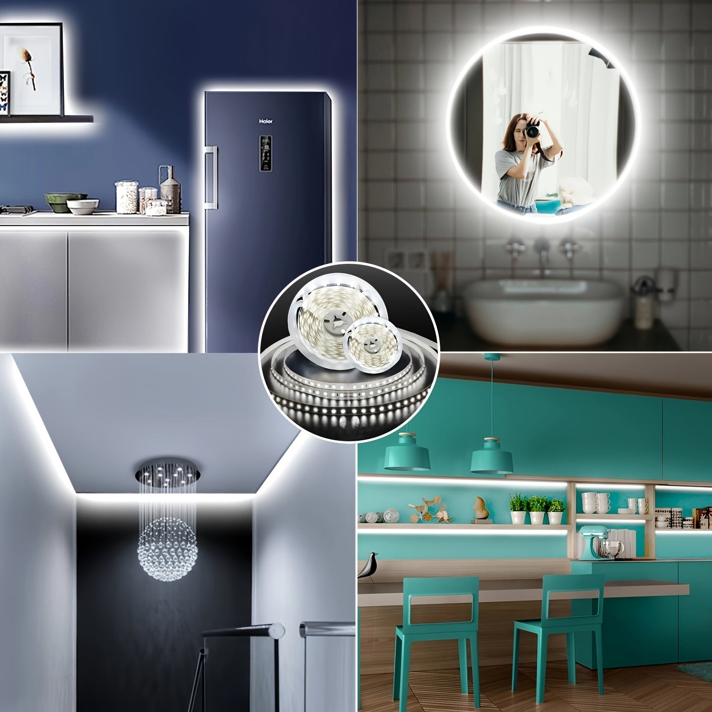 Ruban LED USB Blanc : Éclairage intérieur polyvalent, rétroéclairage TV, décoration chambre et salon, parfait pour fêtes, camping et occasions spéciales.