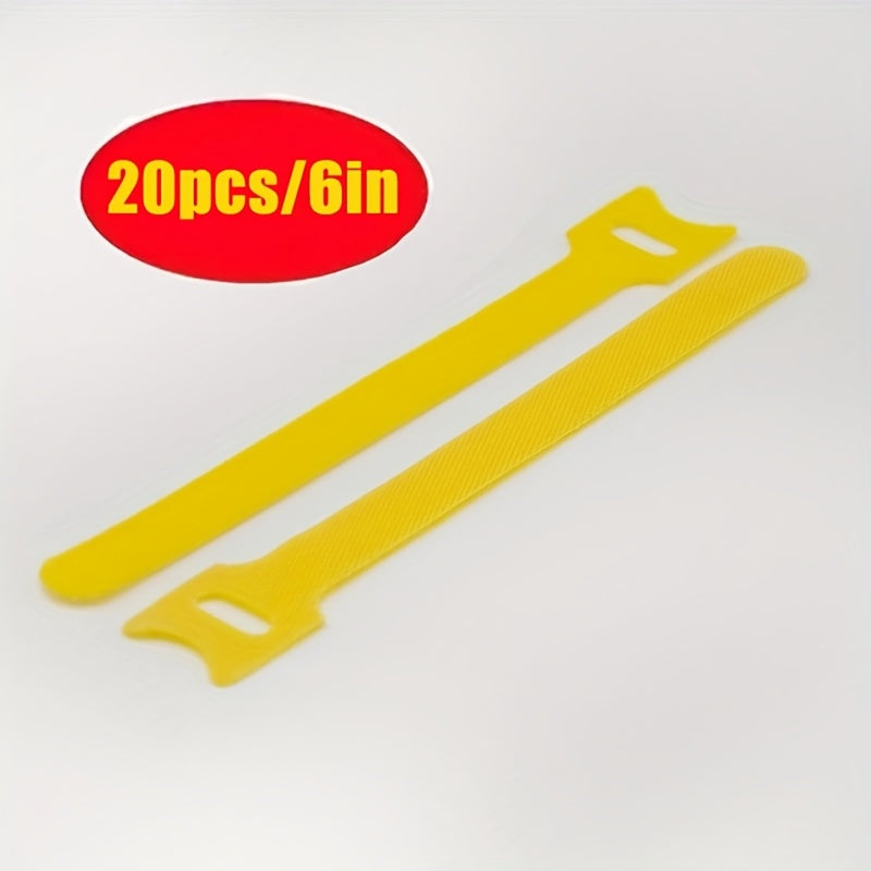 Lot de 20/50 sangles en nylon réutilisables, auto-adhésives, souples et durables, parfaites pour organiser câbles, bureau ou usage quotidien.