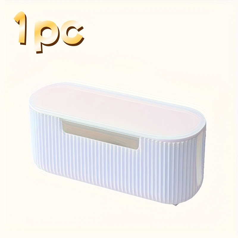 Boîte de rangement durable multifonction pour câbles d’alimentation et de données, design robuste avec surface texturée, pratique pour maison ou bureau.