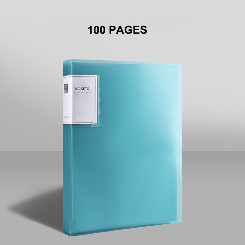 A Folder with 20/30/40/60/80/100 Inner Pages, an A4 Transparent Insert Folder for Organizing Materials, a Multi-Layer Large-Capacity Office Folder for A4 Student Exam Papers, Available in 6 Colors.