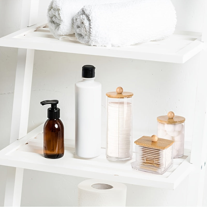 [Popular Choice] 2pcs/3pcs Swab Holder Set with Lids - Clear Organizer Canisters for Swabs, Pads &amp; Floss Storage in Bathroom, Dispenser, Ball, Storage Box for Home Organization, Canisters