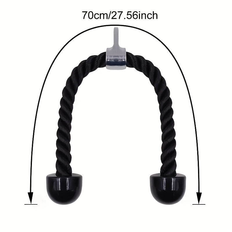 1pc Heavy-Duty Gym Rope for Biceps, Triceps, Pull-Downs - Long (27.56&quot; or 35.43&quot;) or Short (70cm/90cm) Workout Cable Rope - Compatible with Home &amp;amp; Commercial Gym Equipment - Strength Training Cable Rope, Gym Accessories, Tric