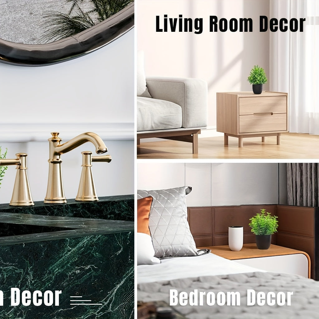 Lot de 4 mini-plantes artificielles en pot. Parfaites pour la décoration de bureau, chambre à coucher et salon.