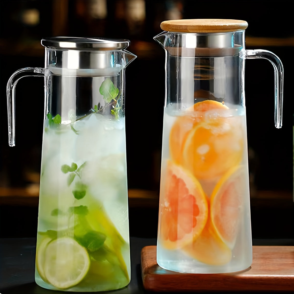 1pc Juice Jug with Handle, Home Use, Heat Resistant, for Iced Tea And Beverage, Large Capacity Container, Refrigerator Water Bottle, Lemon Water Bottle, Suitable for Home And Office Use