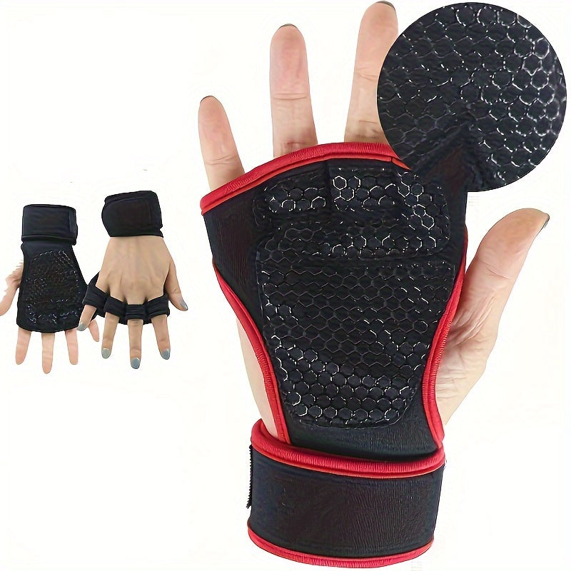 Gants sans doigts antidérapants et durables, offrant protection et confort, avec poignet réglable, parfaits pour musculation et entraînement fitness.