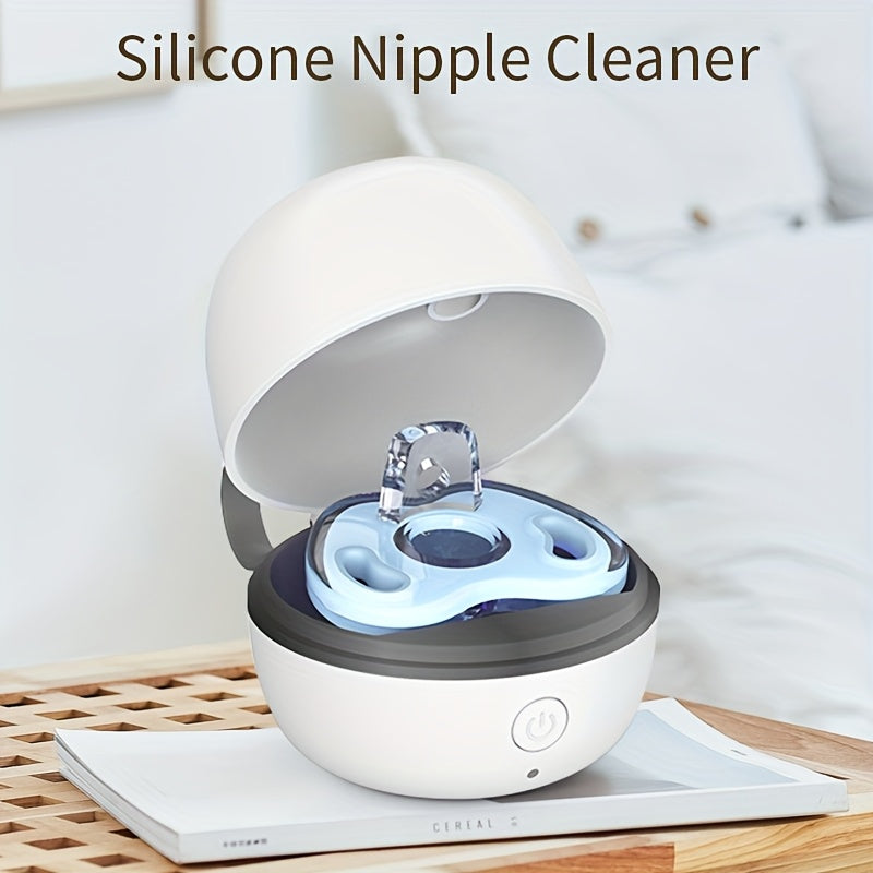 MOMMED Portable USB Rechargeable Pacifier Cleaner - Multi-Purpose UV Sanitizer for Pacifier Parts, Headphones, Earrings &amp; More, Compact Design with Blue Light Indicator, Easy to Clean, Travel-Friendly, USB Rechargeable Cleane