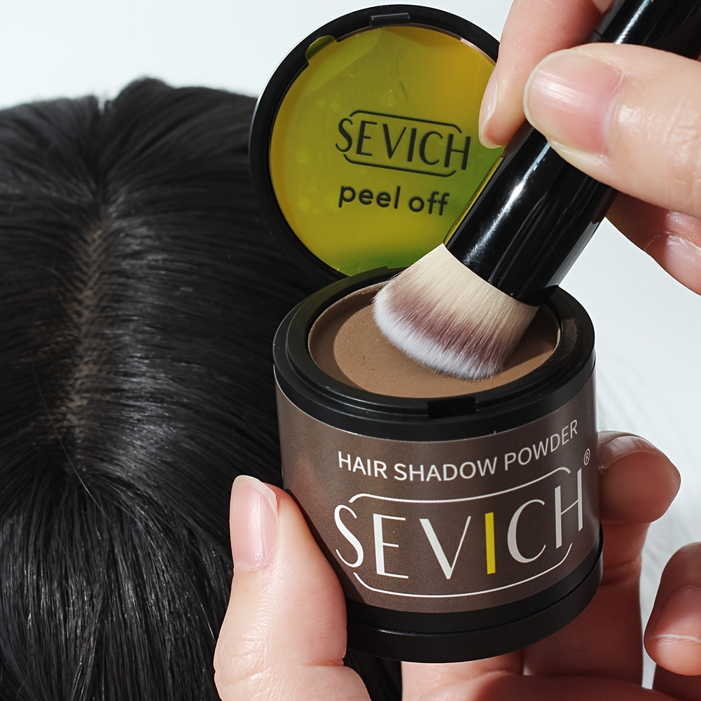 Kit poudre ombre cheveux Sevich avec pinceau, applique uniformément, camoufle instantanément racines et ligne capillaire, effet naturel et waterproof.
