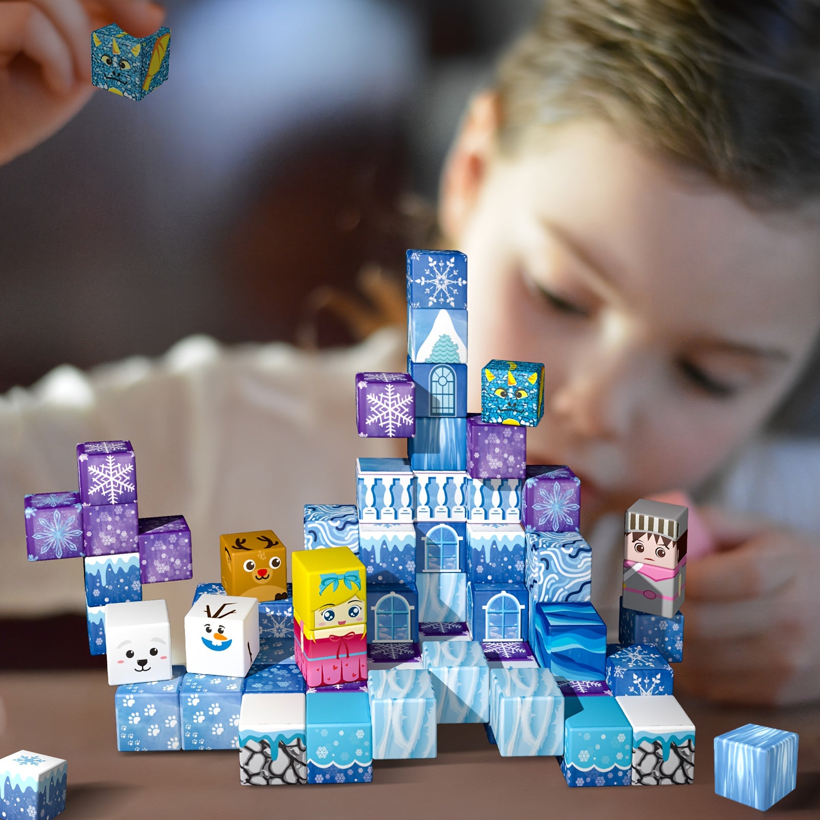 Blocs magnétiques, 48/64/100 pièces, cubes de construction pour enfants 3‑12 ans, stimule créativité et motricité, idéal cadeau ou bas de Noël.