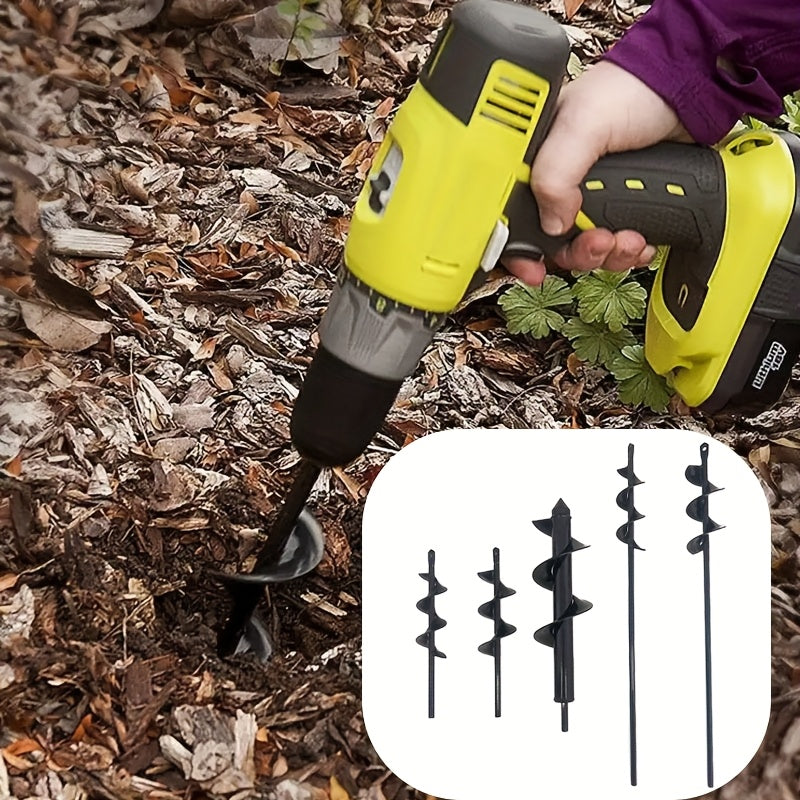 Heavy-Duty Spiral Drill Bit for Gardening &amp; Lawn Care - 3/8" Hex Shank, Sharp Blades, Ergonomic Handle, Multi-Size (3/4" to 2" Heads) for Digging, Sod, Weeding, Weed Removal, Garden Tool, Robust Construction, Durable Construc