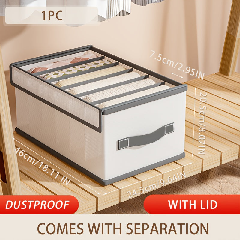 1/3pcs Foldable Drawer Storage Basket, Non-Woven Fabric, Pants Underwear Socks Bra Organizer Storage Box, Father'S Day Gift, Drawer Organizer | Multifunctional | Lightweight, Nylon Drawer Storage Bag with Handle, Divided Clot