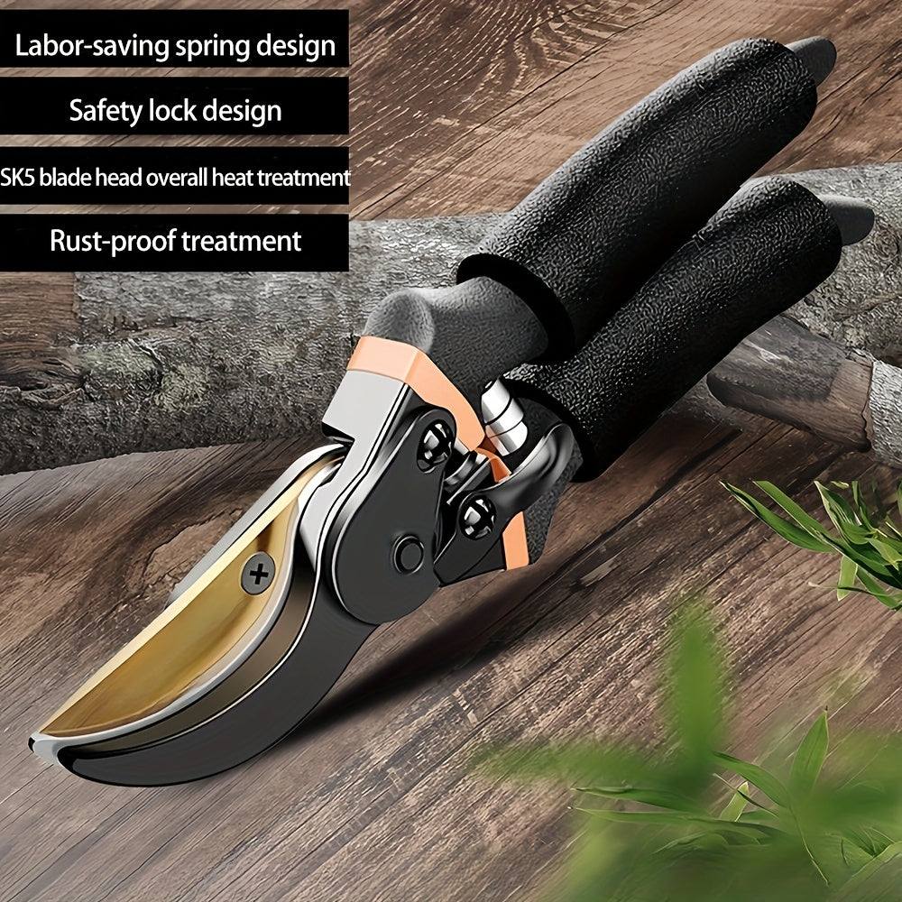 Heavy-Duty SK5 Steel Pruning Shears - Perfect for Gardening, Fruit Trees &amp; Thick Branches - Manual Hand Tool