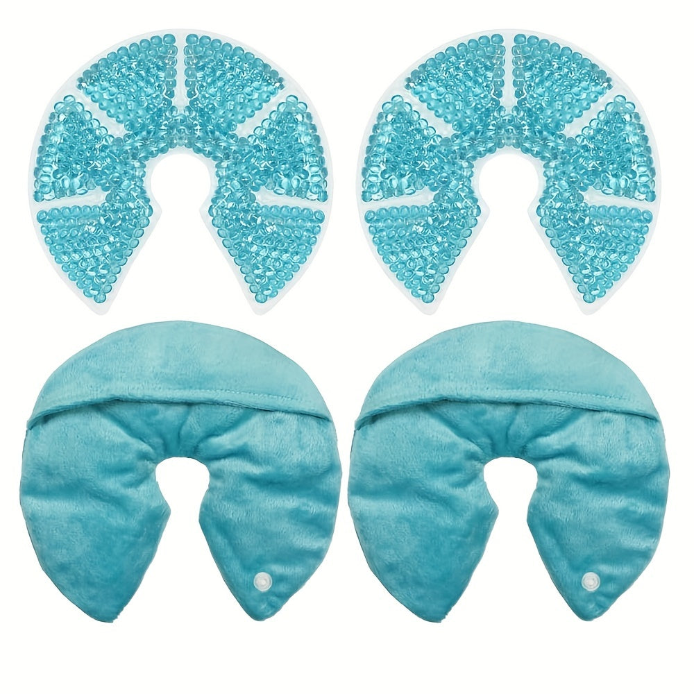 Lot de 2 compresses froides pour seins, gel rafraîchissant avec dos doux, essentiel pour l’allaitement.