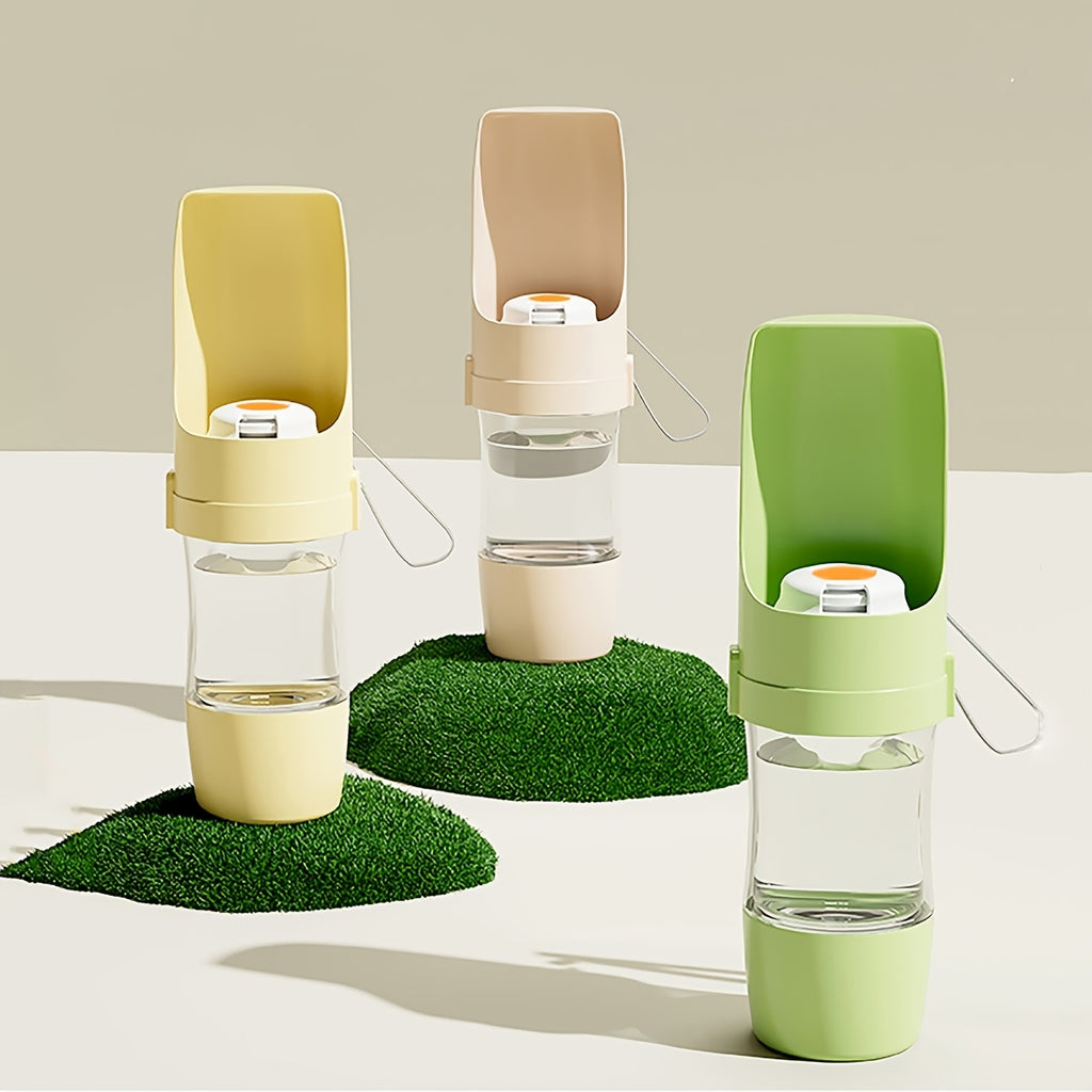 Portable Leak-Proof Dog Water Bottle - Durable Plastic Pet Hydration Dispenser with Ergonomic Handle &amp; Spill-Resistant Design for Outdoor Walks, Hiking, Travel - Available in Green, Orange, Pink, White, Pet Hydration Gear | E