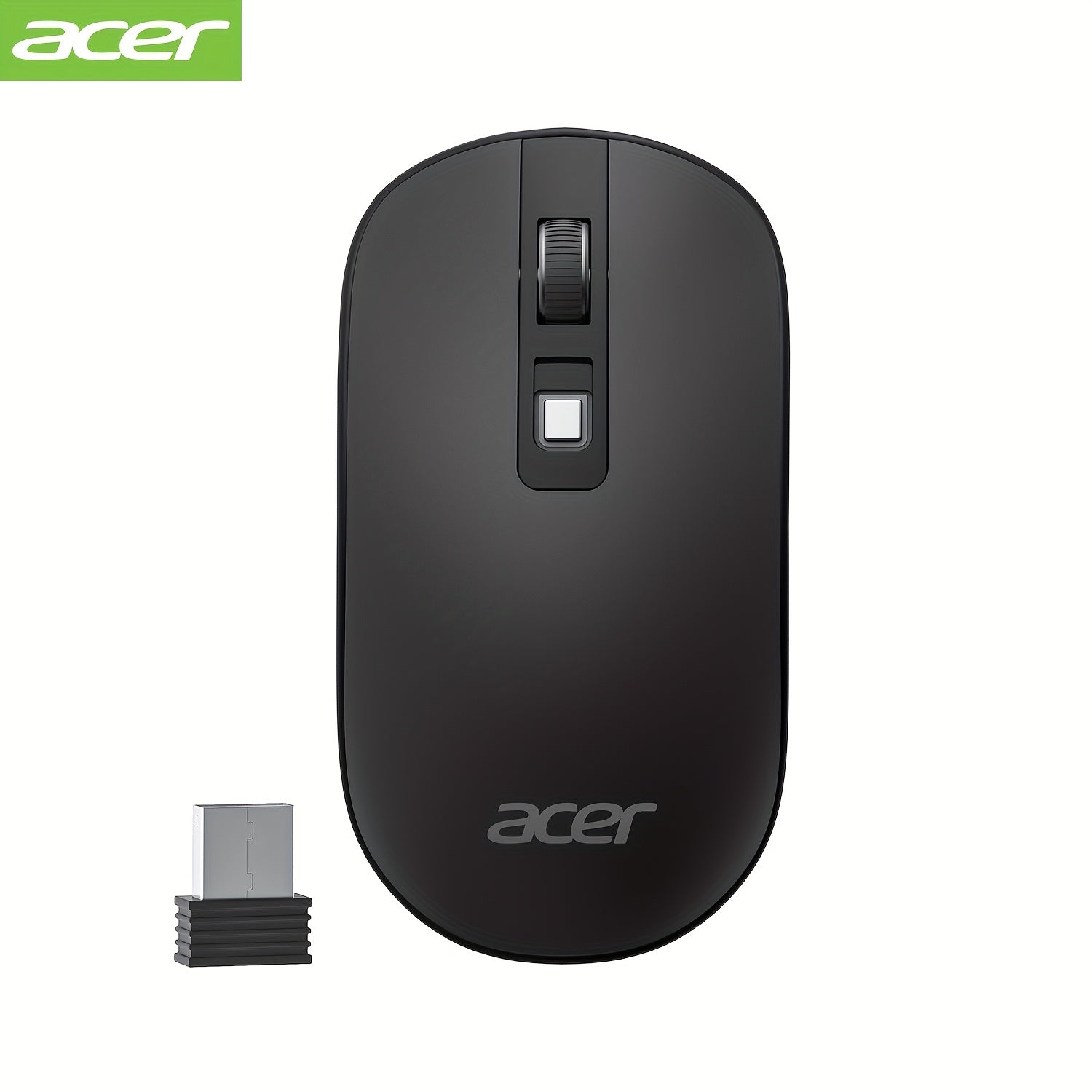 Souris Sans Fil ACER 2,4 G : Droitière, capteur optique, 4 boutons, alimentée par pile, compacte et portable pour PC et laptop.