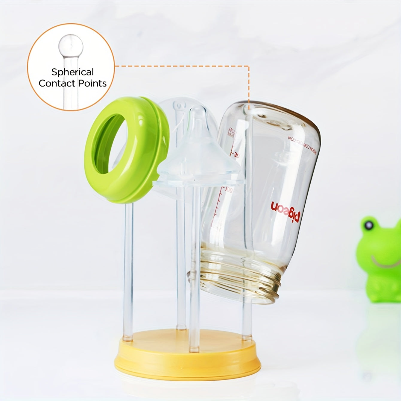 Set brosse à bouteilles portable Kiuimi, brosses en silicone, support de séchage, accessoires, poignée plastique, pratique pour voyage.