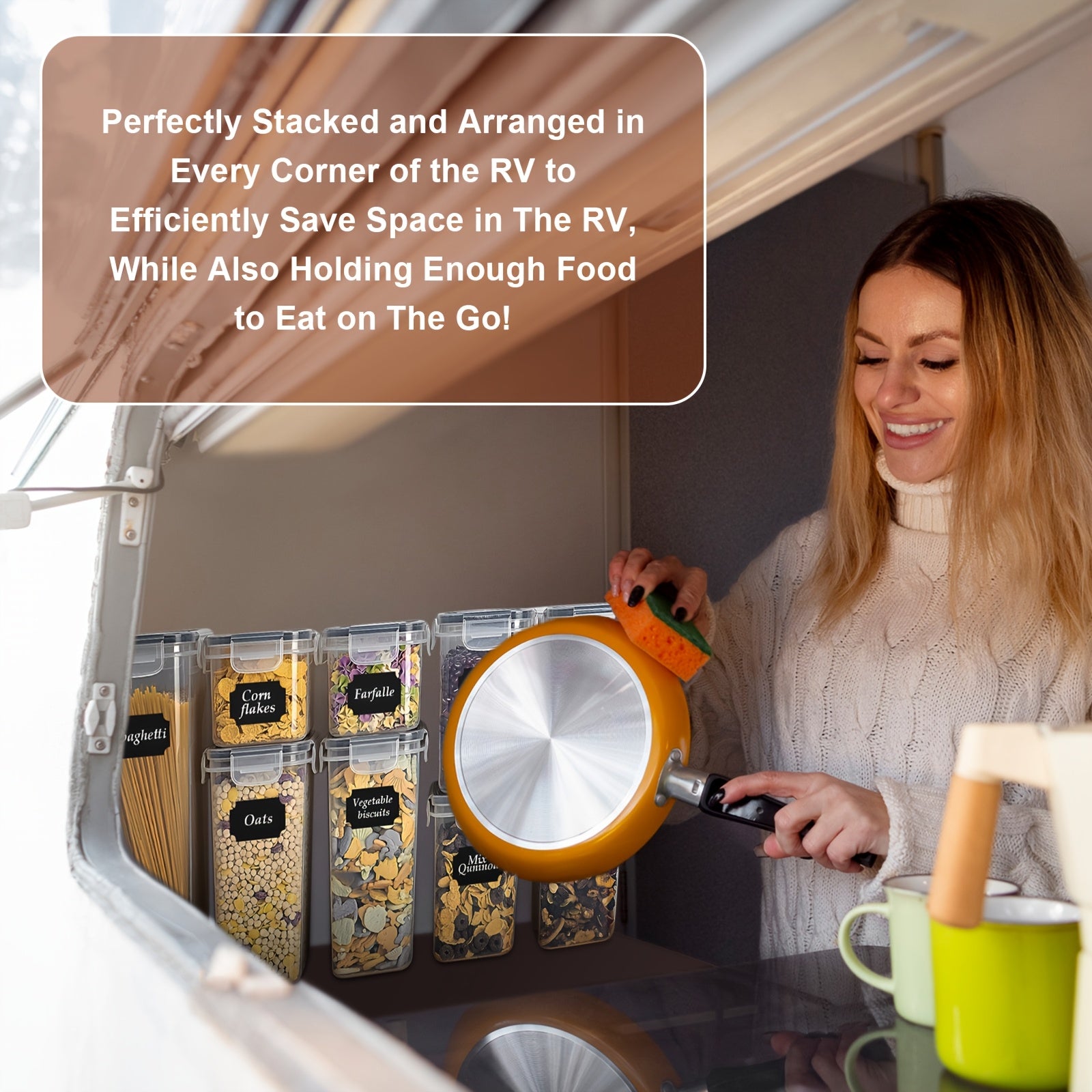 2/6pcs Cereal Storage Container Set 1.6L / 54oz, for Cereal,Flour,Sugar,Baking Supplies, Plastic Airtight Food Storage Containers,with Labels