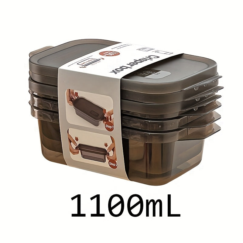 3psc Thickened Transparent Sealed Fresh-Keeping Box Rectangular Freezer Storage Container Plastic Microwave Food Grade Storage Box