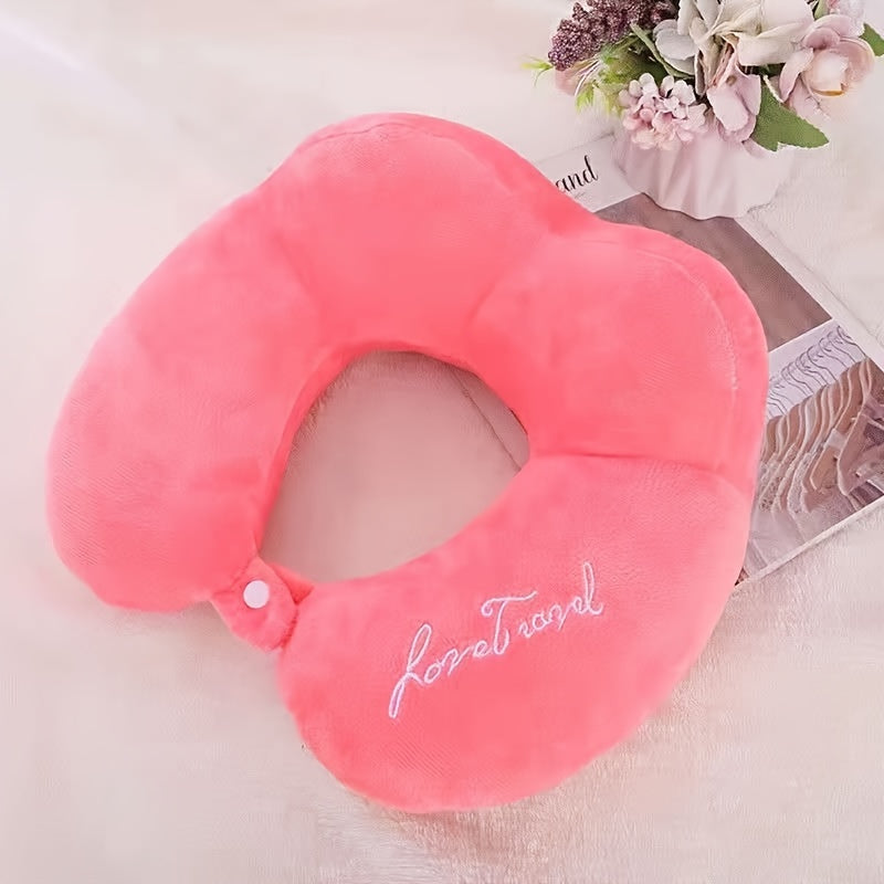 Coussin de voyage en U, soutien cervical moyen-ferme, portable, lavable, confortable pour sommeil côté/dos, voiture, avion ou domicile.