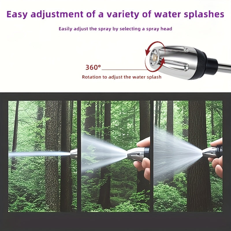 High-Pressure Car Wash Foam Gun with Long Handle - Adjustable Spray Nozzle, Foam Cannon &amp; Pressure Spray Bottle - Heavy-Duty Plastic Construction