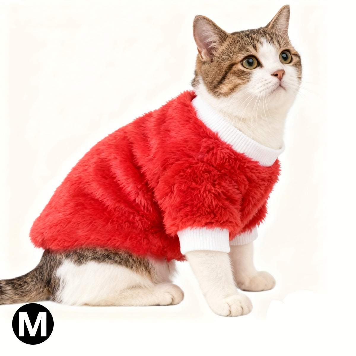 1pc Cozy Plush Sweater Jacket for Small & Medium Cats - Soft Warm Winter Clothes with Tabby/Tortoiseshell Patterns (Pink/Orange/Blue) - Hand Washable All-Season Pet Sweaters, Perfect Christmas Gift for Kittens & Cats