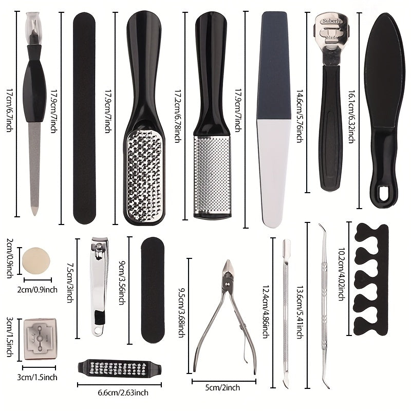 Professional Pedicure &amp; Manicure Set - 23pcs Complete Nail Care Kit with filing, grinding, buffing Tools - Heavy-Duty Construction for Home, Salon, Spa, - Ideal for Smooth Feet &amp; Hands, Home Grooming, Salongrade Equipment, St