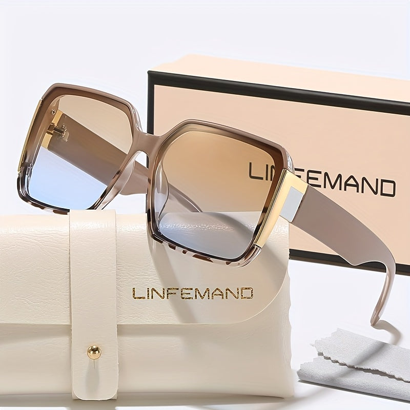 Lunettes mode à large monture pour femmes, élégantes et tendance, parfaites pour fêtes estivales, soirées dansantes et cadeaux raffinés.