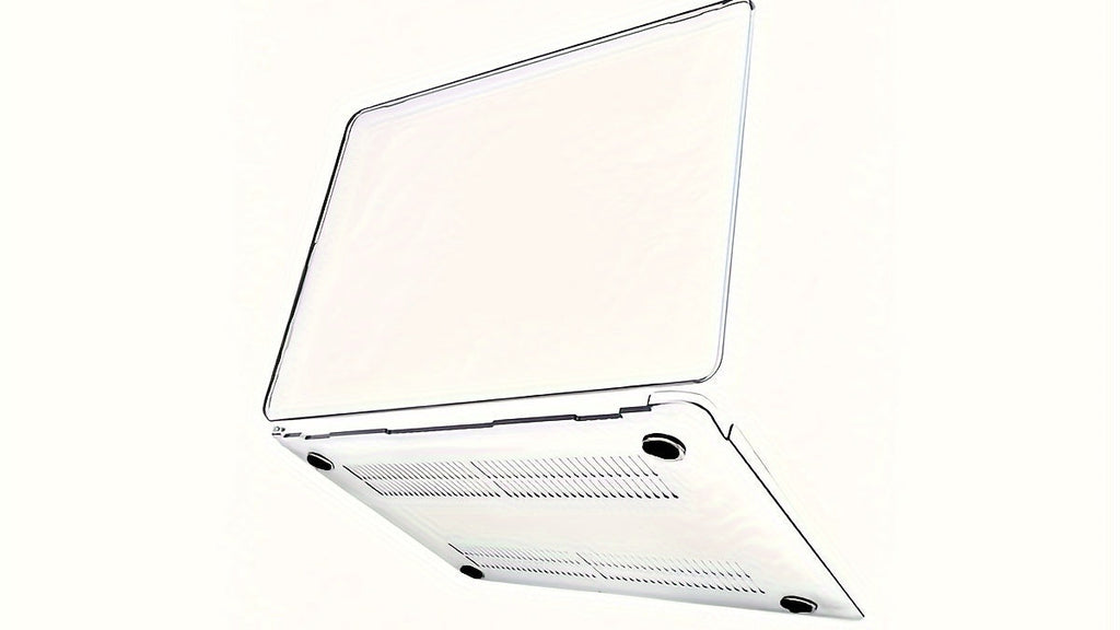 Coque MacBook Air/Pro Ultra-Fine Transparent : Ensemble 2 pcs (couvercle + base), finition mate, protection légère et discrète, haute transparence.
