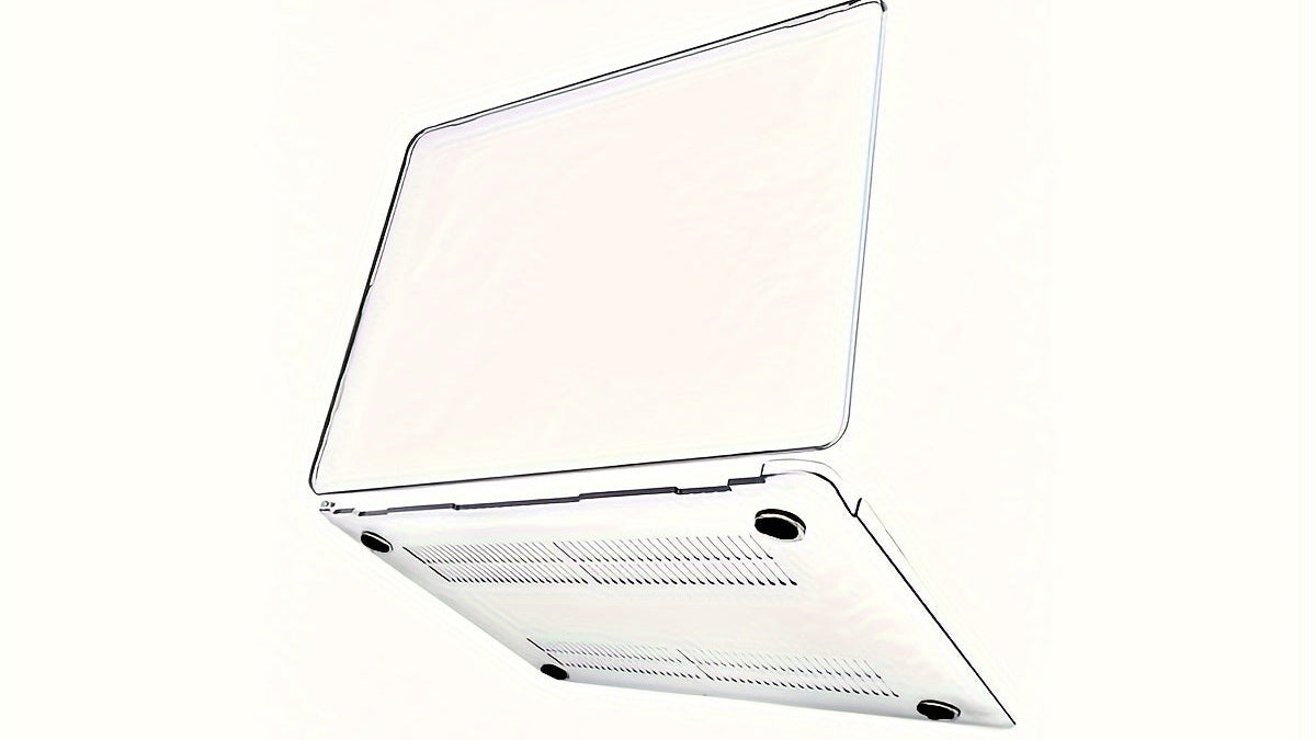 Coque MacBook Air/Pro Ultra-Fine Transparent : Ensemble 2 pcs (couvercle + base), finition mate, protection légère et discrète, haute transparence.