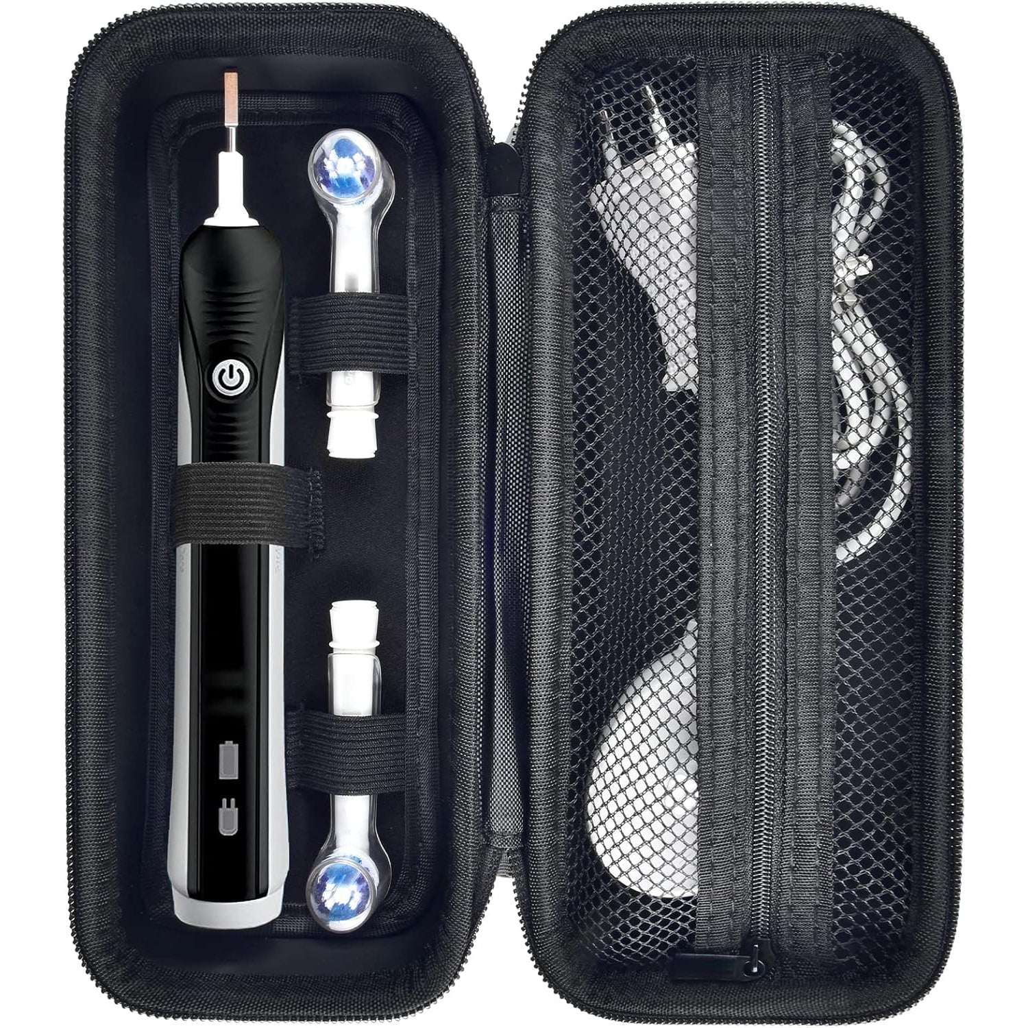 1 Portable Waterproof Shockproof Electric Toothbrush Case, Compatible with Pro 1000/2000/3000/3500/1500 and for Sonicare ProtectiveClean 4100/5100, Home &amp; Travel Use, Secure Zipper Closure, Odorless Travel Toothbrush Holder