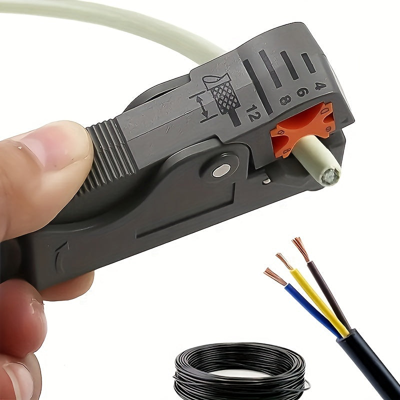 Automatic Wire Stripper Coaxial Cable Cutter Tool - High-Quality Multi-Functional Rotary Design with High-Impact Material, Ergonomic Handle &amp; Removable Cover for Precision Wire Stripping, No Assembly Required, Wire Stripping