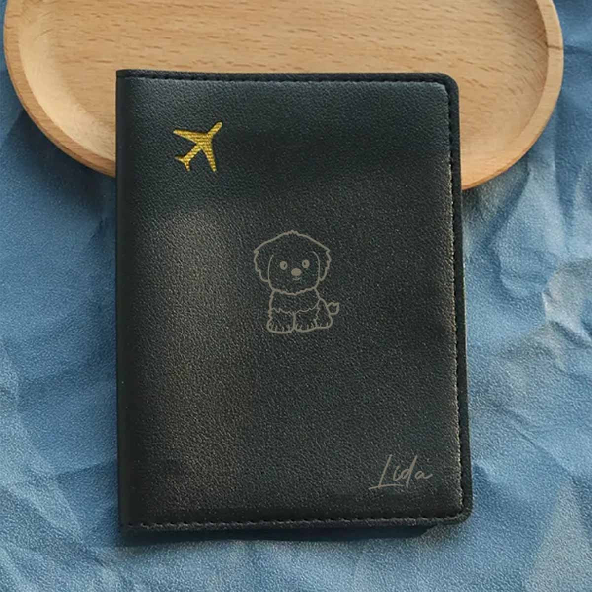 1pc of Personalized Passport Book Featuring a Stylish Dog Design, Along with a Minimalist Airplane Passport Tag, Perfect for Travel. This Fashionable Passport Holder Is Ideal for Business Trips And Organizing Travel Documents