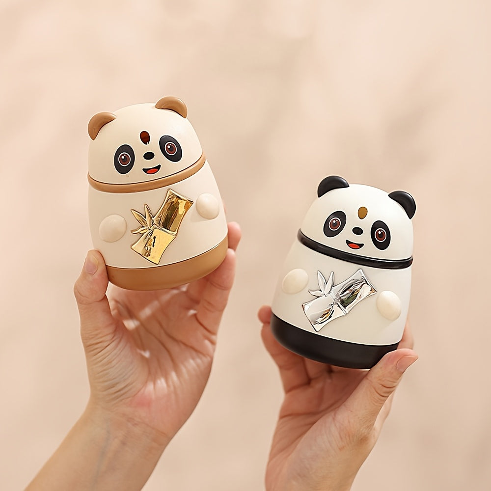 Boîte à cure-dents automatique panda, design cartoon tendance, pop-up créatif, idéale pour Noël et Nouvel An.