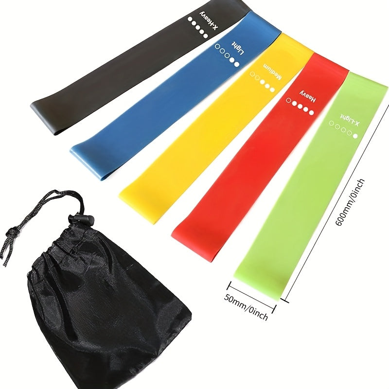 6pcs Resistance Band Set - Yoga Elastic Bands, Suitable for Squats, Glute Lifting, Leg & Arm Slimming, Perfect for Body Shaping, Medium Tension, Stackable, TPE Material, Mixed Colors, Ideal For Home Workouts, Sleek Design, Du