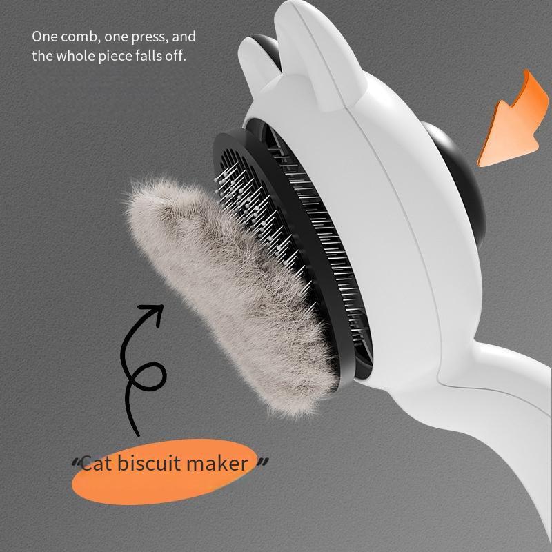 1pc Self-Cleaning Cat Comb with Effortless Floating Hair Removal - Cute, Non-Toxic, Quick-Grip design for Long/Short Hair Cats - Ideal Christmas &amp; Independence Day Gift for Pet Owners - Reduces Shedding &amp; Matts Prevention, Ca