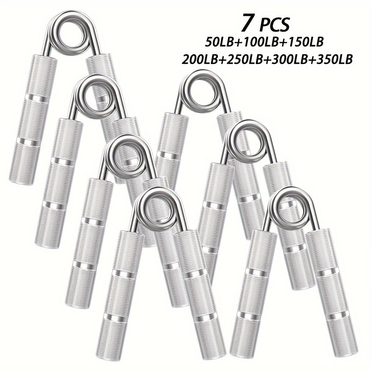 Gripper métallique main 22,68‑158,76 kg, entraîne poignets et avant-bras, renforcement préhension et muscles de la main.